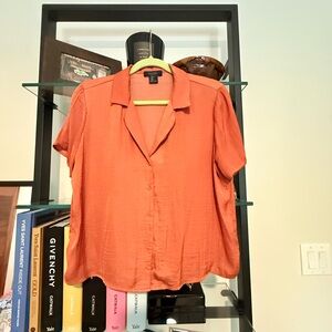 RACHEL Rachel Roy Women's Orange Button-Down Shirt S003